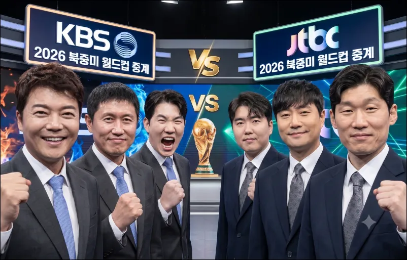 한국 체코 실시간 중계진 비교 JTBC KBS